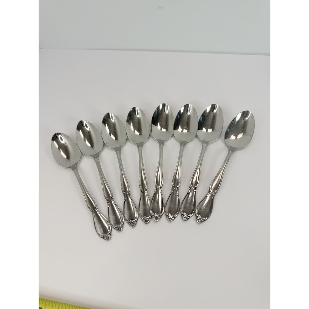 Oneidacraft CHATEAU 8 Teaspoons Glossy Stainless Steel Flatware Oneida #2